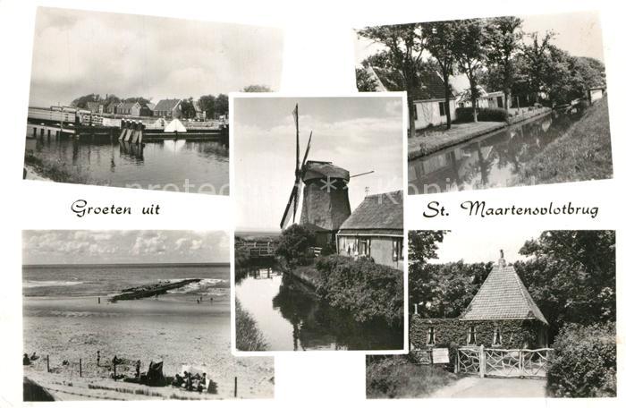 St Maartensvlotbrug Teilansichten Windmuehle Kanal Strand