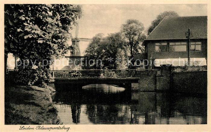 Leiden Blauwpoortsbrug Molen Bruecke Windmuehle