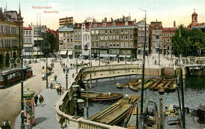 Rotterdam Mosseltrap Hafen Schiffe Strassenbahn