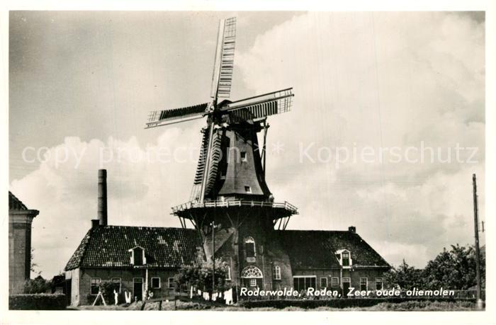 Roden Netherlands Zeer oude olieolen Windmuehle