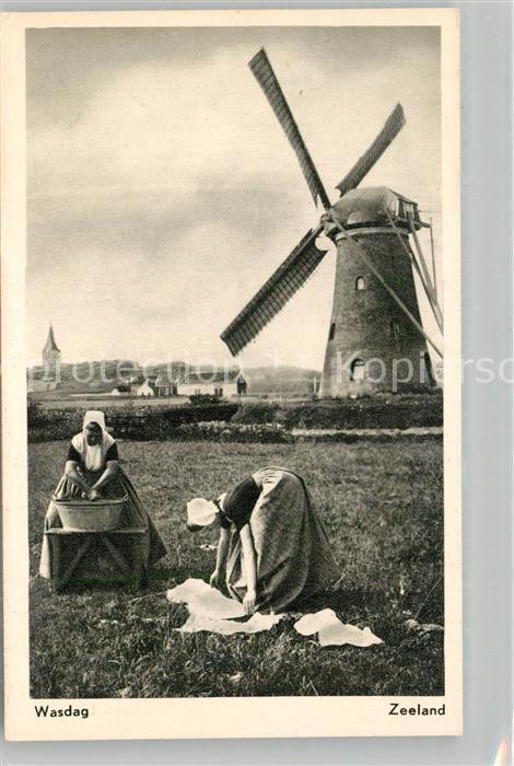Zeeland Niederlande Zeeuwse klederdrachten wasdag Molen Waschtag Trachten Windmu