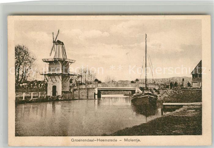 Heemstede Molentje Windmuehle Kanal Boot