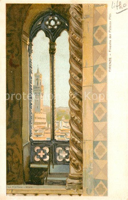 Firenze Florenz Finestra del Palazzo Litho