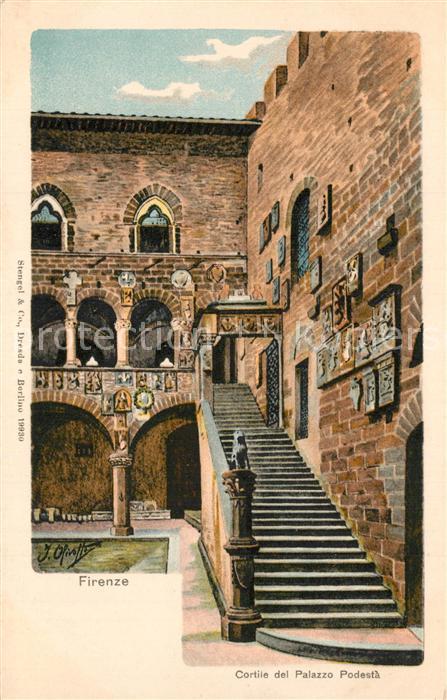 Firenze Florenz Cortile del Palazzo Podesta