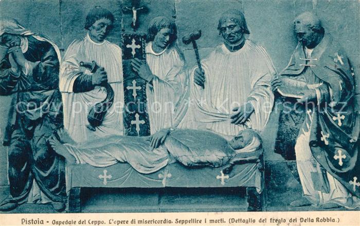 Pistoia Ospendale del Ceppo opere di misericordia Seppelice I morti