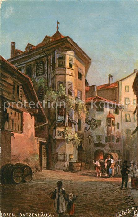 Bozen Suedtirol Batzenhaeusl Kuenstlerkarte
