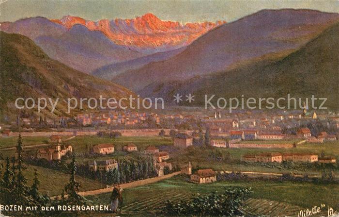 Bozen Suedtirol Rosengarten Kuenstlerkarte