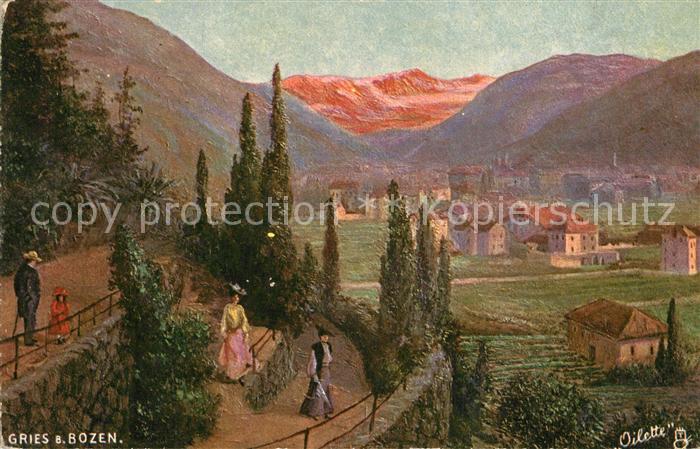 Gries-Quirein Bozen Panorama Kuenstlerkarte