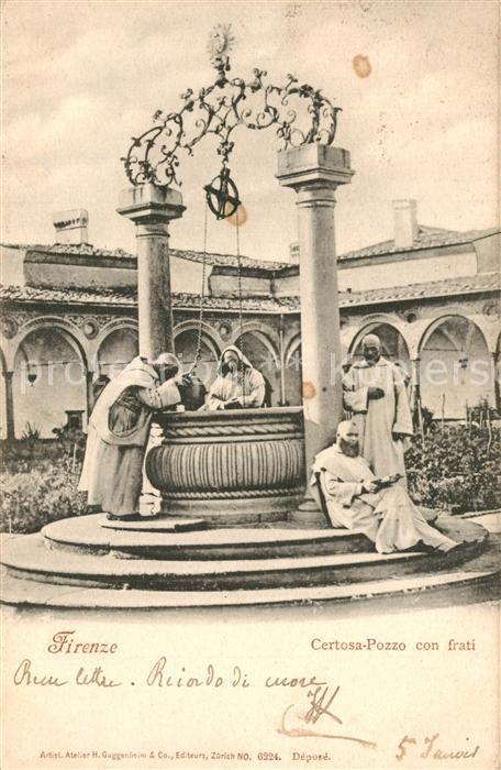 Firenze Florenz Certosa Pozzo con frati