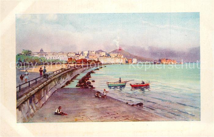 Napoli Neapel Via Caracciolo Kuenstlerkarte