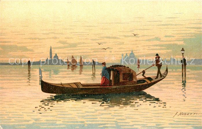 Venezia Venedig Panorama Gondoliere Kuenstler Noretti