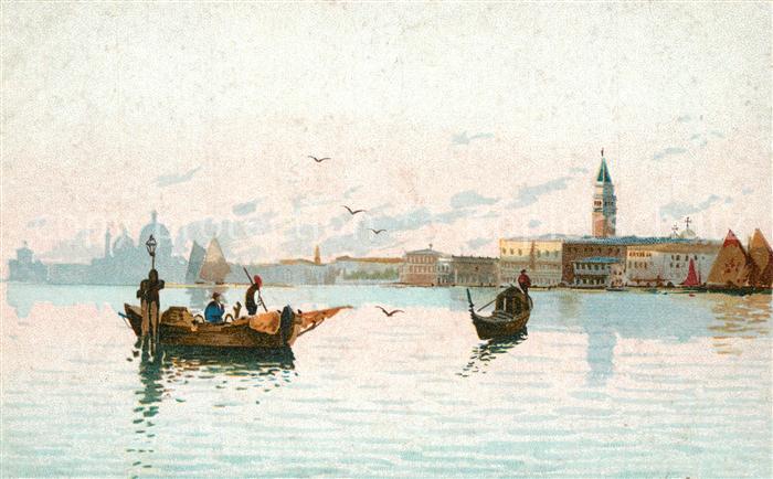 Venezia Venedig Panorama Gondolieren