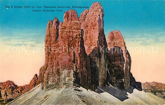 Sextental Die 3 Zinnen Paternsattl Reichsgrenze