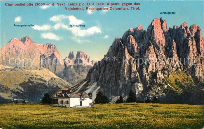 Ciampediehuette Vajoletttal Rosengarten Dolomiten