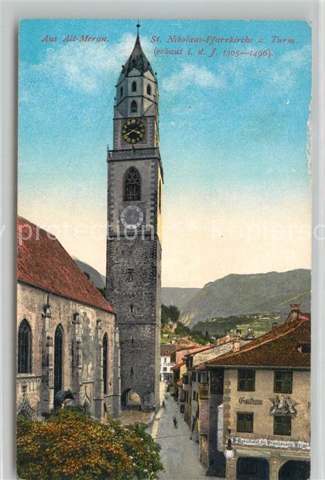 Meran Merano Alt Meran Sankt Nikolaus Pfarrkirche Turm