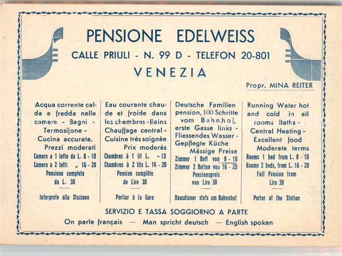 Venezia Venedig Pensione Edelweiss