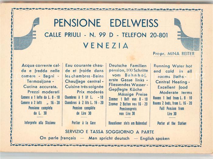 Venezia Venedig Pensione Edelweiss