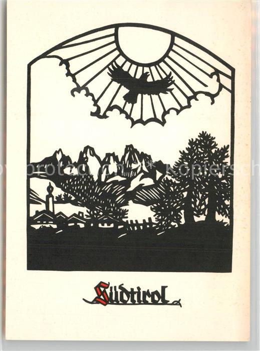 Suedtirol Panorama Scherenschnitt