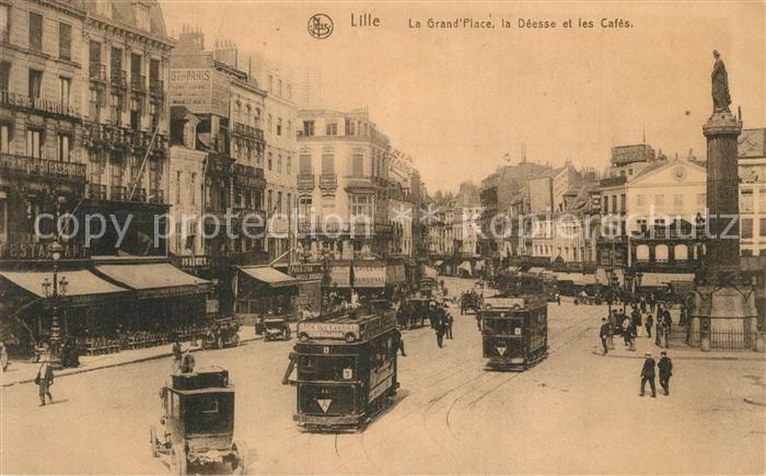 Lille Antwerpen La Grand place la Deesse et les Cafes