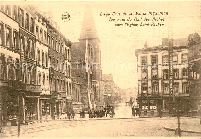 Liege Luettich Vue prise du Pont des Arches vers l’Eglise Saint Pholien