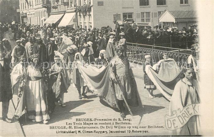 Bruges BRUGGE Belgie Procession du S Sang Les Trois mages se rendant a Bethlehee