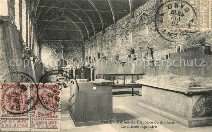 Gand Belgien Ruines de l’Abbaye de St Bavon Le musee lapidaire