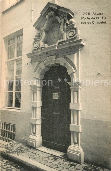 Anvers Antwerpen Porte du No 13 Rue du Chapelet