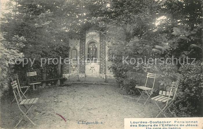 Lourdes Oostakker Pensionnat des Soeurs de l’Enfance de Jesus Un coin du Jardin