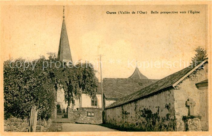 Ouren Vallee de l’Our Belle perspective vers l'Eglise