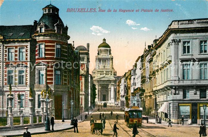 Bruxelles Bruessel Rue de la Regence et Palais de Justice