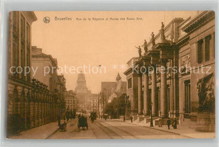 Bruxelles Bruessel Rue de la Regence et Musee des Beaux Arts