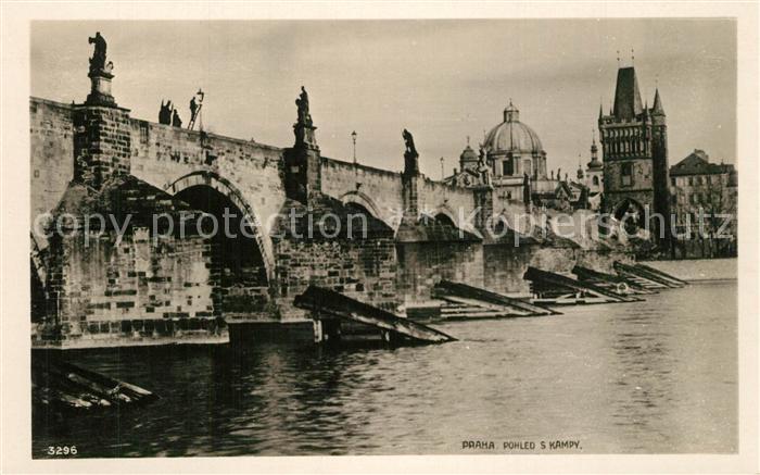 Prag Prahy Prague Pohled s Kampy Karlsbruecke Museum Altstadt