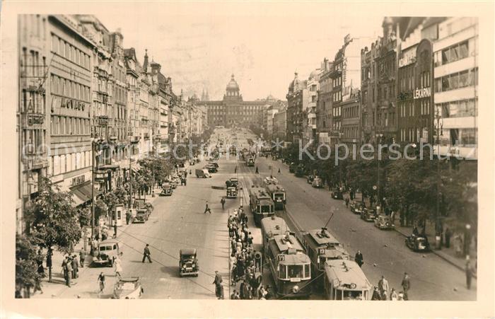 Prag Prahy Prague Vaclavske namesti Wenzelsplatz Strassenbahn