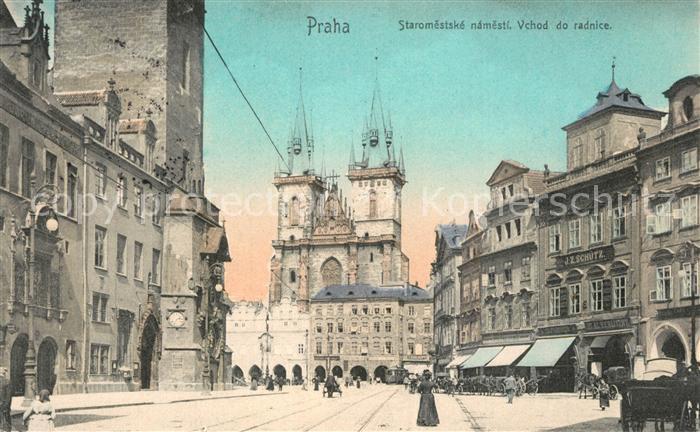 Praha Prahy Prague Staromestske namesti Vchod do radnice Altstaedter Ring Rathau