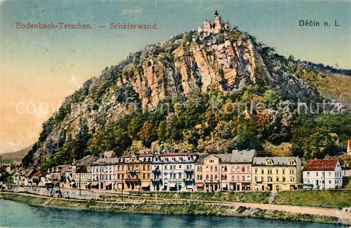 Bodenbach-Tetschen Boehmen Blick zur Schaeferwand