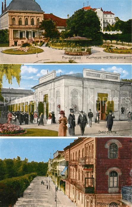 Franzensbad Boehmen Kurhaus Kurplatz Salzquelle Morgenzeile