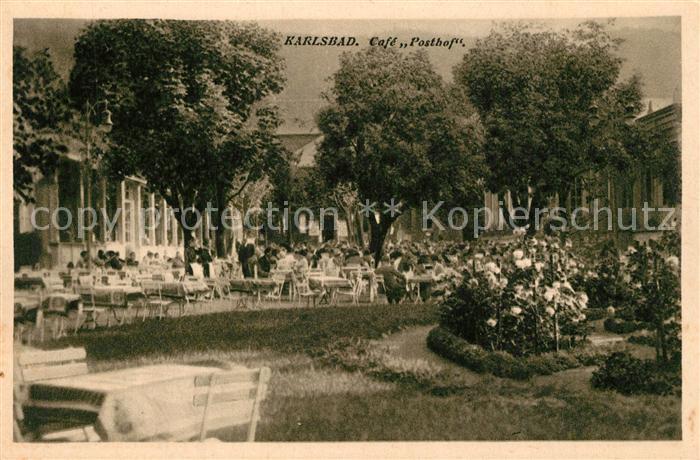 Karlsbad Eger Cafe Posthof Gartenrestaurant