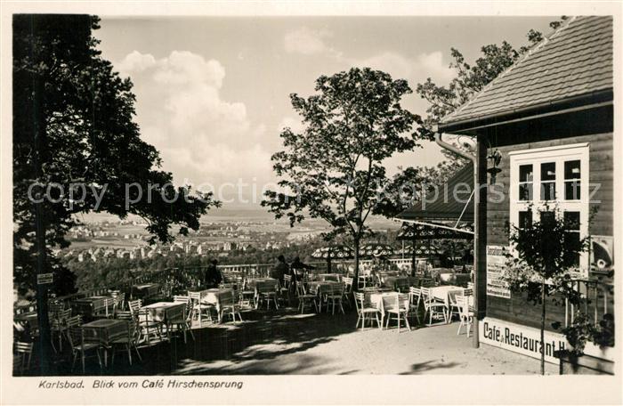 Karlsbad Eger Blick vom Cafe Hirschensprung