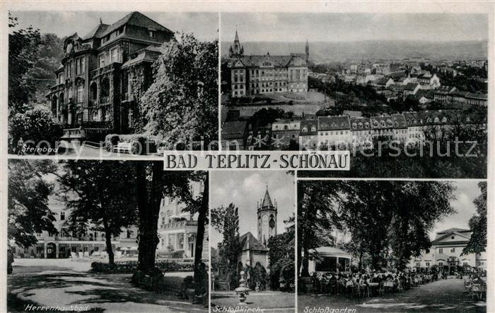 Bad Teplitz-Schoenau Steinbad Herrenhausbad Schlosskirche Garten Stadtpanorama
