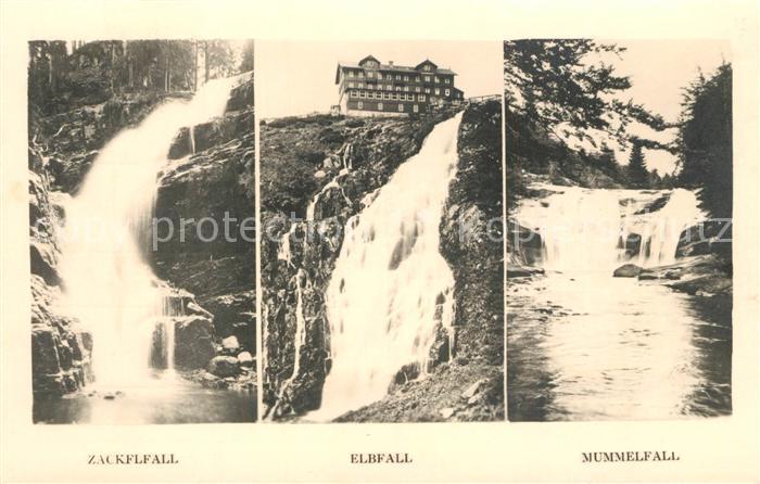 Riesengebirge Krkonose Karkonosze Zackelfall Elbfall Mummelfall Wasserfaelle