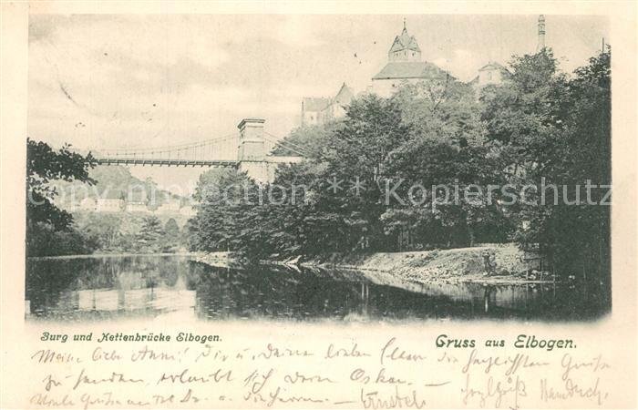 Elbogen Loket Burg und Kettenbruecke Eger