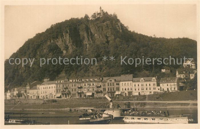 Bodenbach-Tetschen Boehmen Elbe Dampfer Schaeferwand Felsen