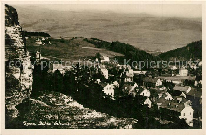Tyssa Panorama Boehmische Schweiz Felsen