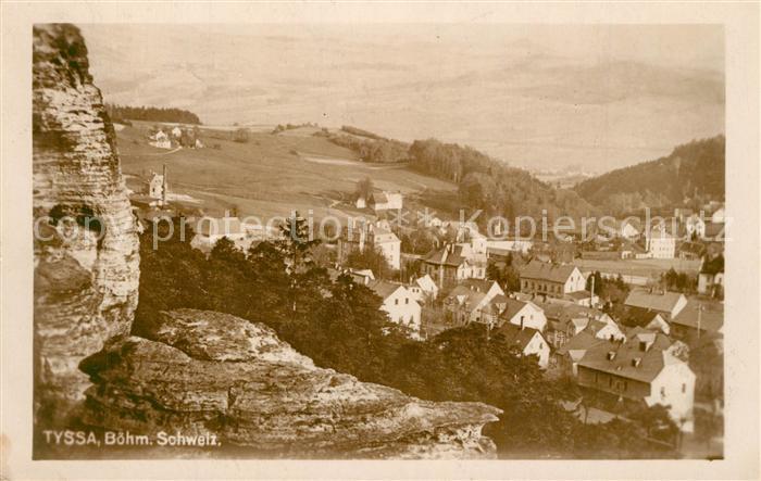 Tyssa Panorama Boehmische Schweiz Felsen