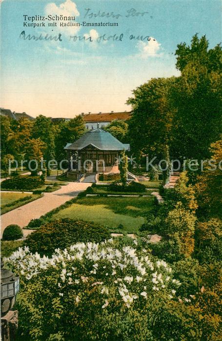Teplitz-Schoenau Teplice Kurpark Radium Emanatorium