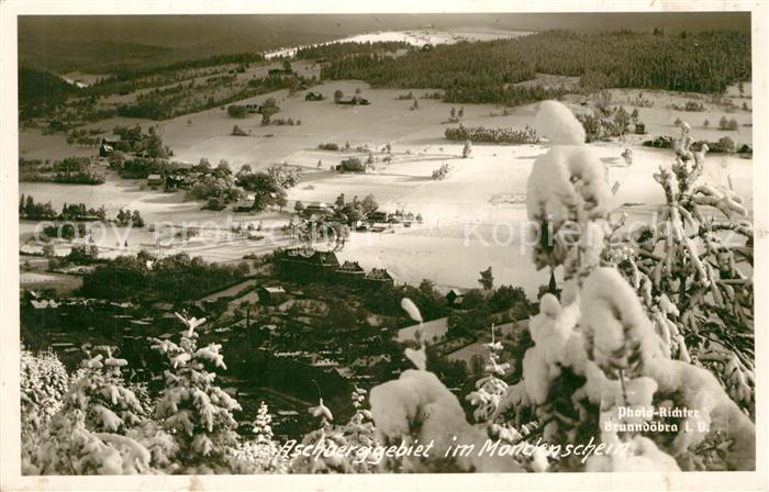 Aschberg Vogtland Winterpanorama Aschberggebiet im Mondschein