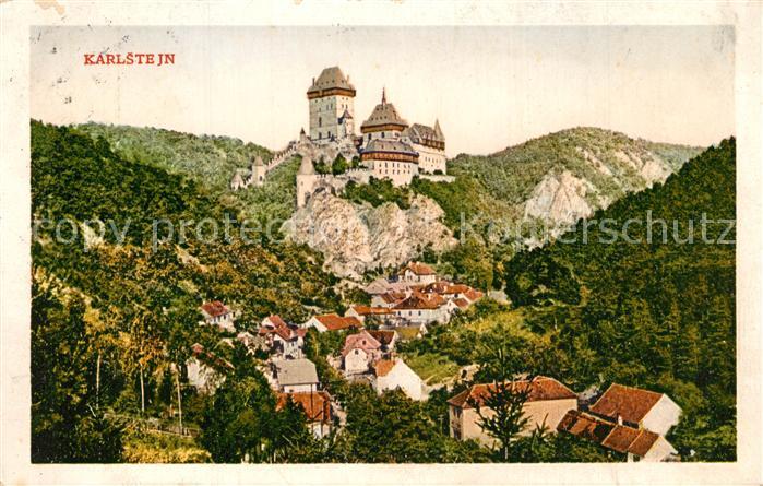 Karlstejn Blick zur Burg