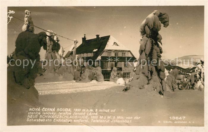 Johannisbad Riesengebirge Nova Cerna Bouda Neue Schwarzschlagbaude Winterlandsch