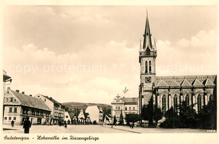 Hohenelbe CZ Marktplatz Kirche