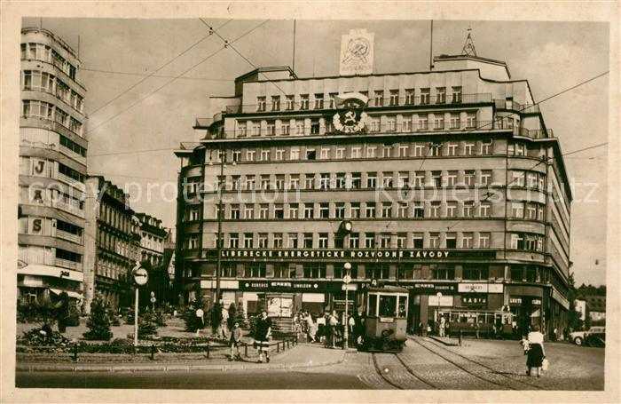 Liberec Gottwaldovo namesti Platz Strassenbahn